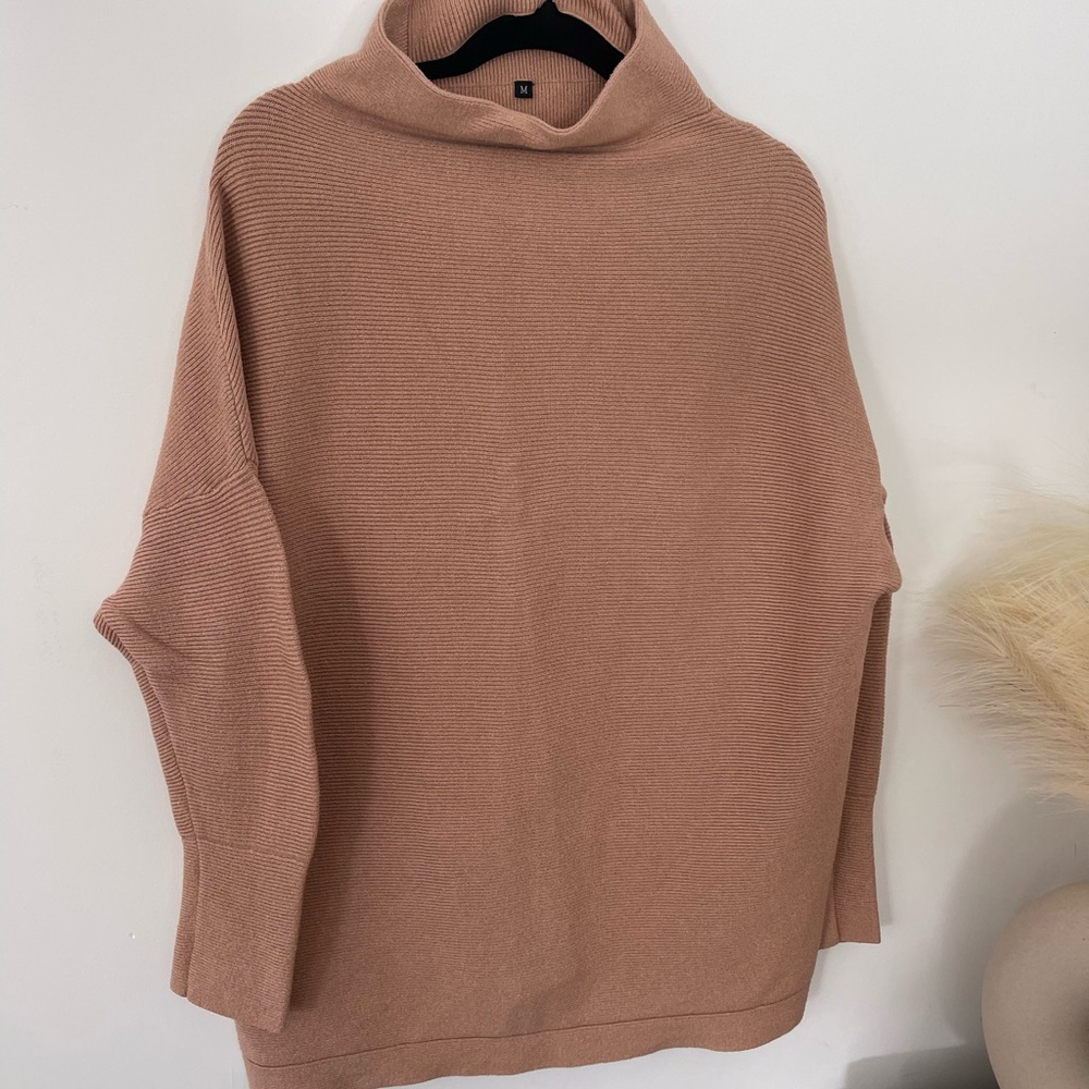 Amazon Women's Cowl Neck Sweater in Soft Brown